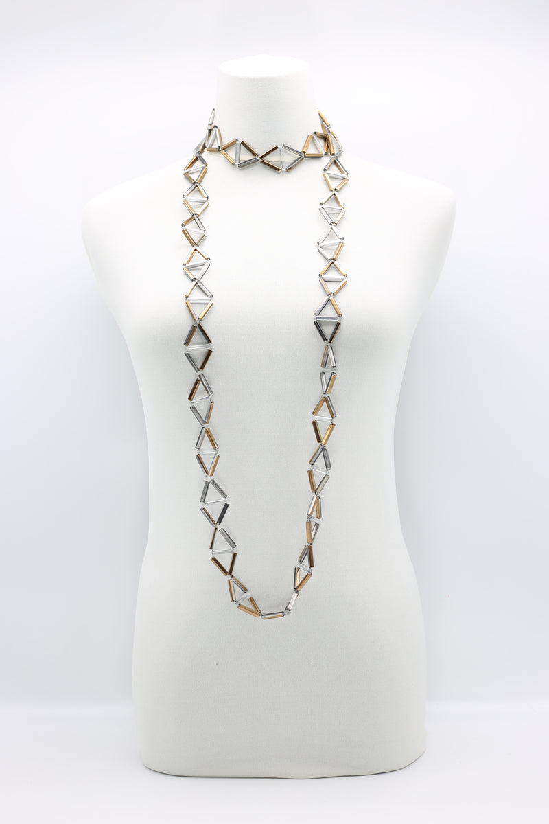 Crystal Tube Triangular Lariat Necklaces - Jianhui London