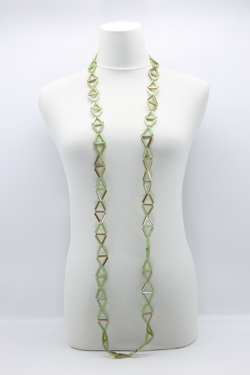 Crystal Tube Triangular Lariat Necklaces - Jianhui London