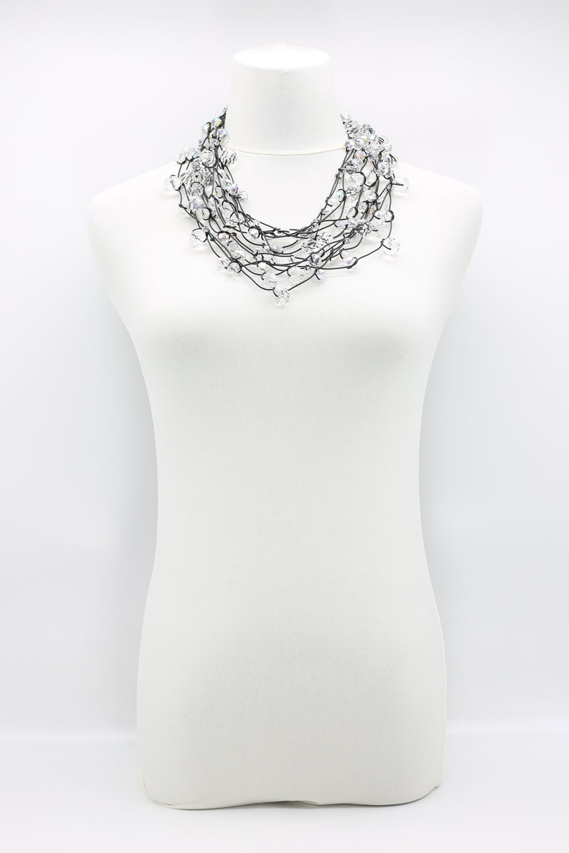 Crystal Faceted Beads on Fishing Wire Necklaces - Jianhui London