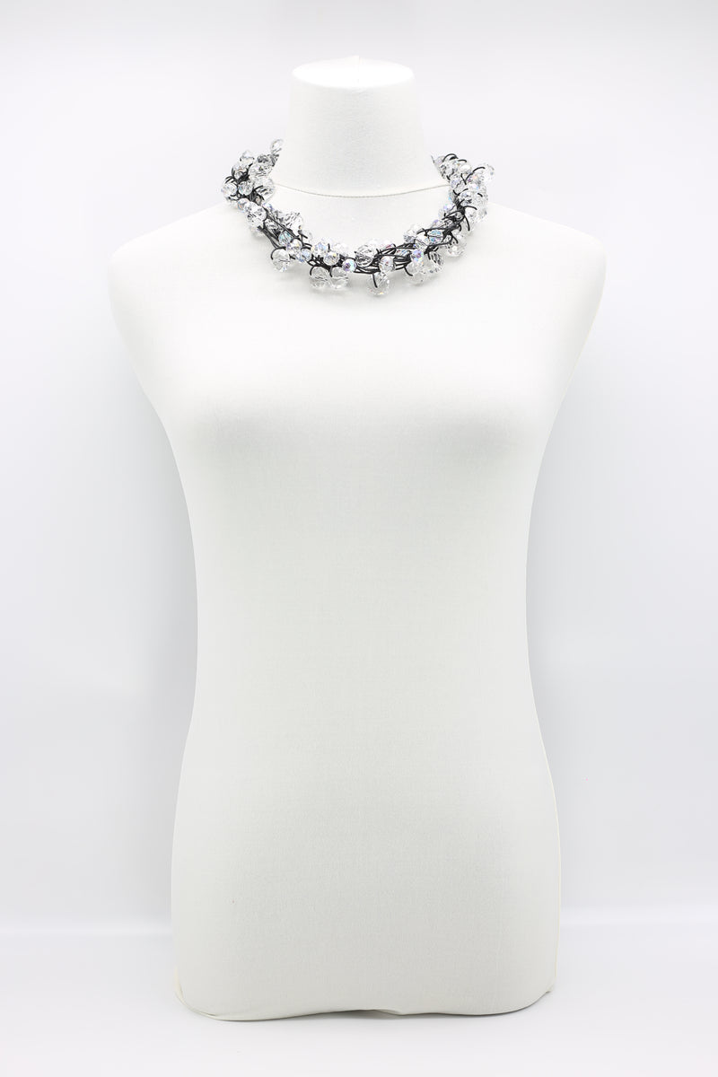 Crystal Faceted Beads on Fishing Wire Necklaces - Jianhui London