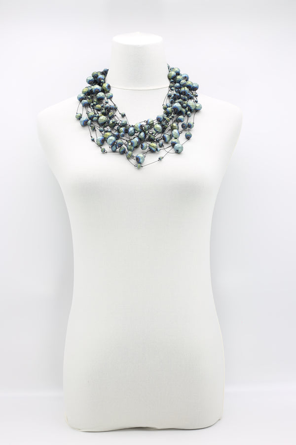 Crystal Faceted Beads on Fishing Wire Necklaces - Jianhui London