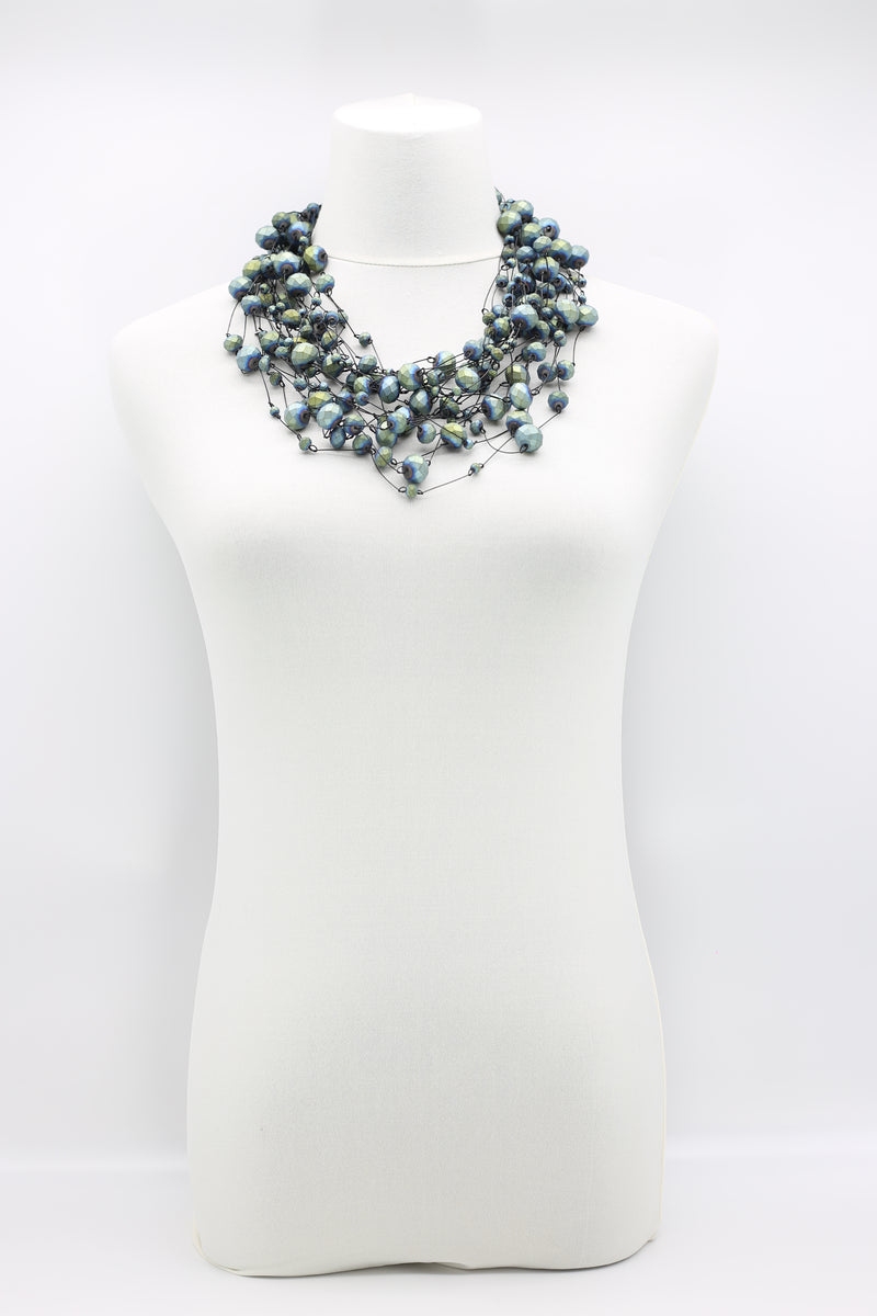 Crystal Faceted Beads on Fishing Wire Necklaces - Jianhui London