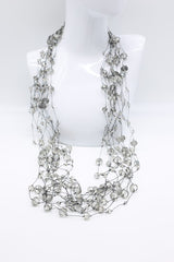 Crystal Faceted Beads on Fishing Wire Necklaces - Jianhui London