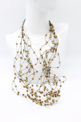 10-Strand Wooden Beads with Crimps Necklaces - Jianhui London