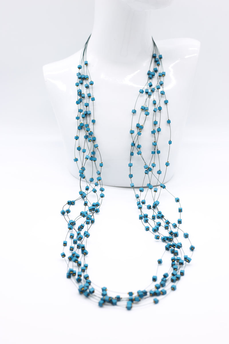 10-Strand Wooden Beads with Crimps Necklaces - Jianhui London