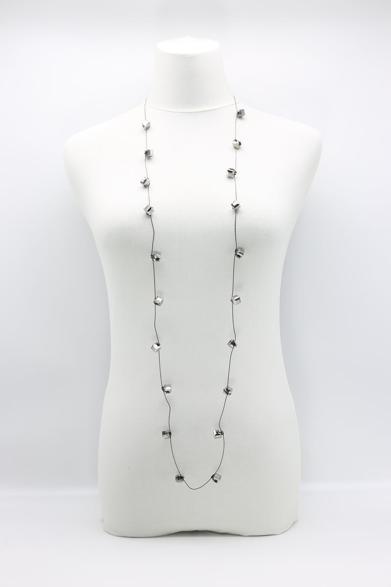 Single strand Black fishing wire Crystal Necklaces - Jianhui London