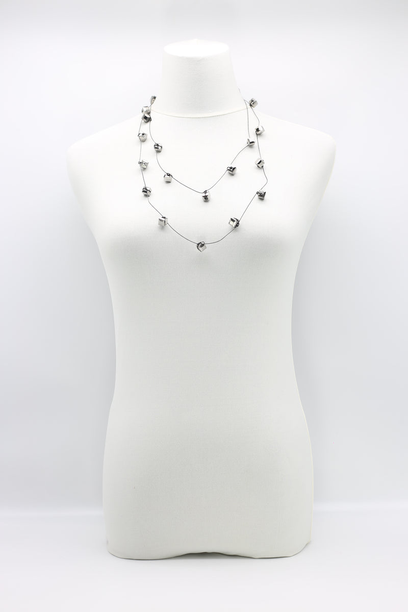Single strand Black fishing wire Crystal Necklaces - Jianhui London
