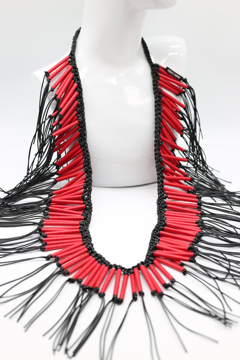 Paper Straw Tribal fringe Long Necklaces - Jianhui London