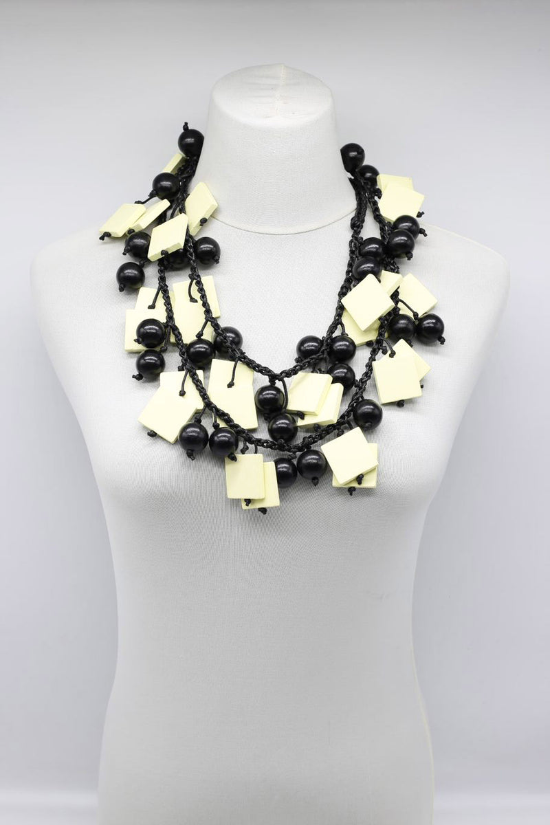 Squares & Beads Necklace - Jianhui London