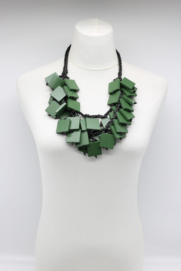 Woven Double Row 3x3 Squares Necklaces - Jianhui London