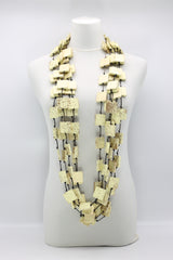 5 Strand 3x3 Squares Necklace - Hand painted - Jianhui London