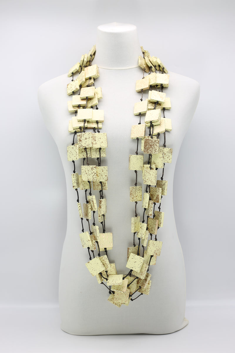 5 Strand 3x3 Squares Necklace - Hand painted - Jianhui London