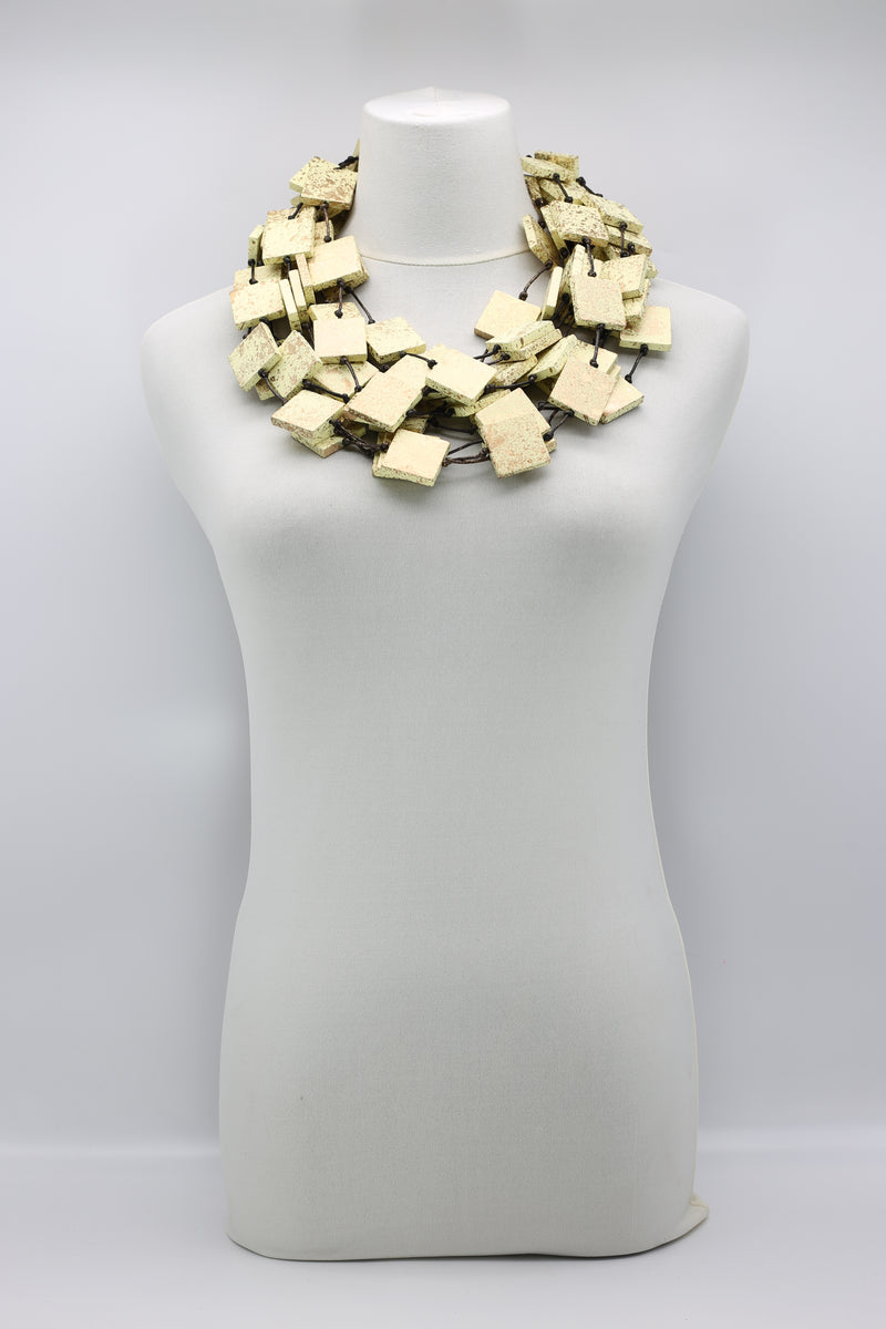 5 Strand 3x3 Squares Necklace - Hand painted - Jianhui London
