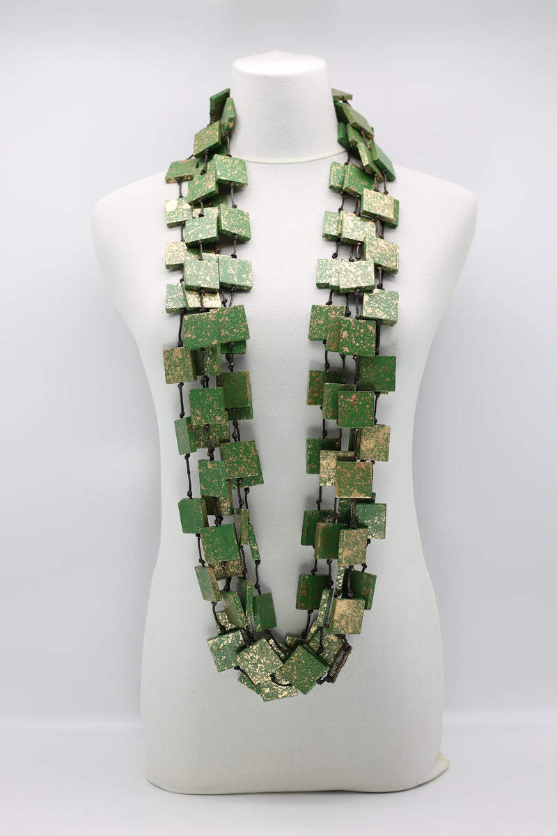 5 Strand 3x3 Squares Necklace - Hand painted - Jianhui London