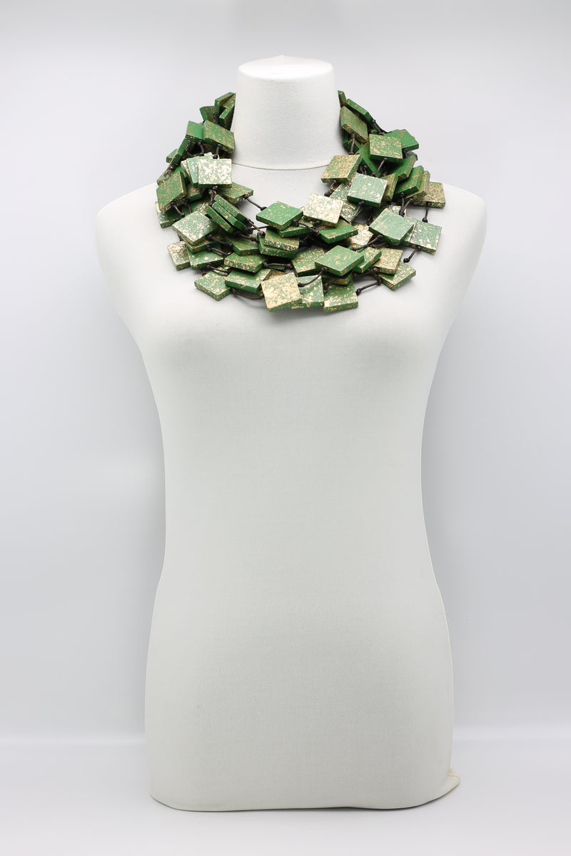 5 Strand 3x3 Squares Necklace - Hand painted - Jianhui London