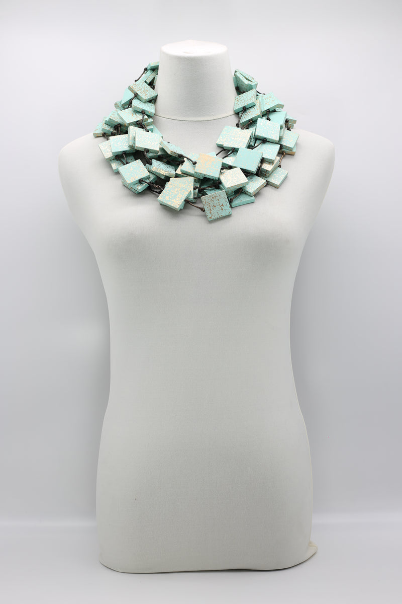 5 Strand 3x3 Squares Necklace - Hand painted - Jianhui London