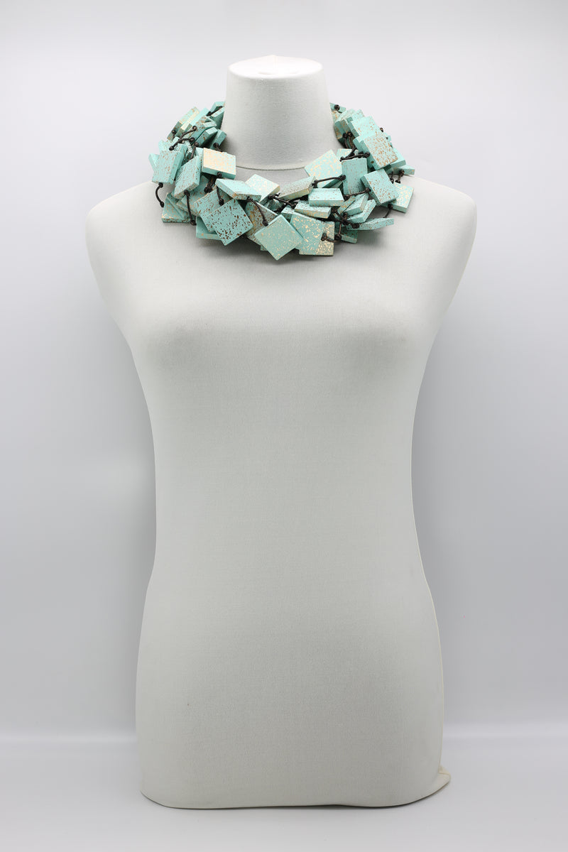 5 Strand 3x3 Squares Necklace - Hand painted - Jianhui London