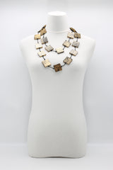 Recycled wood hand painted Necklace - Jianhui London