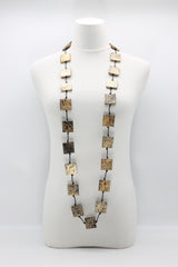 Recycled wood hand painted Necklace - Jianhui London