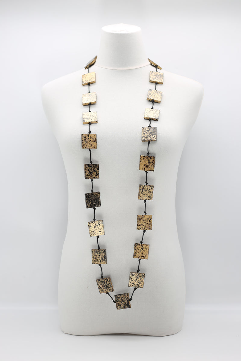 Recycled wood hand painted Necklace - Jianhui London