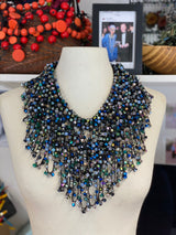 6 x 6 Crystal Fringe Necklace - Jianhui London