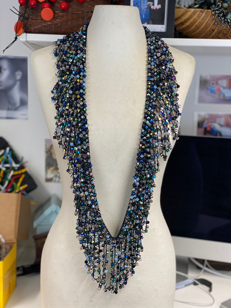 6 x 6 Crystal Fringe Necklace - Jianhui London