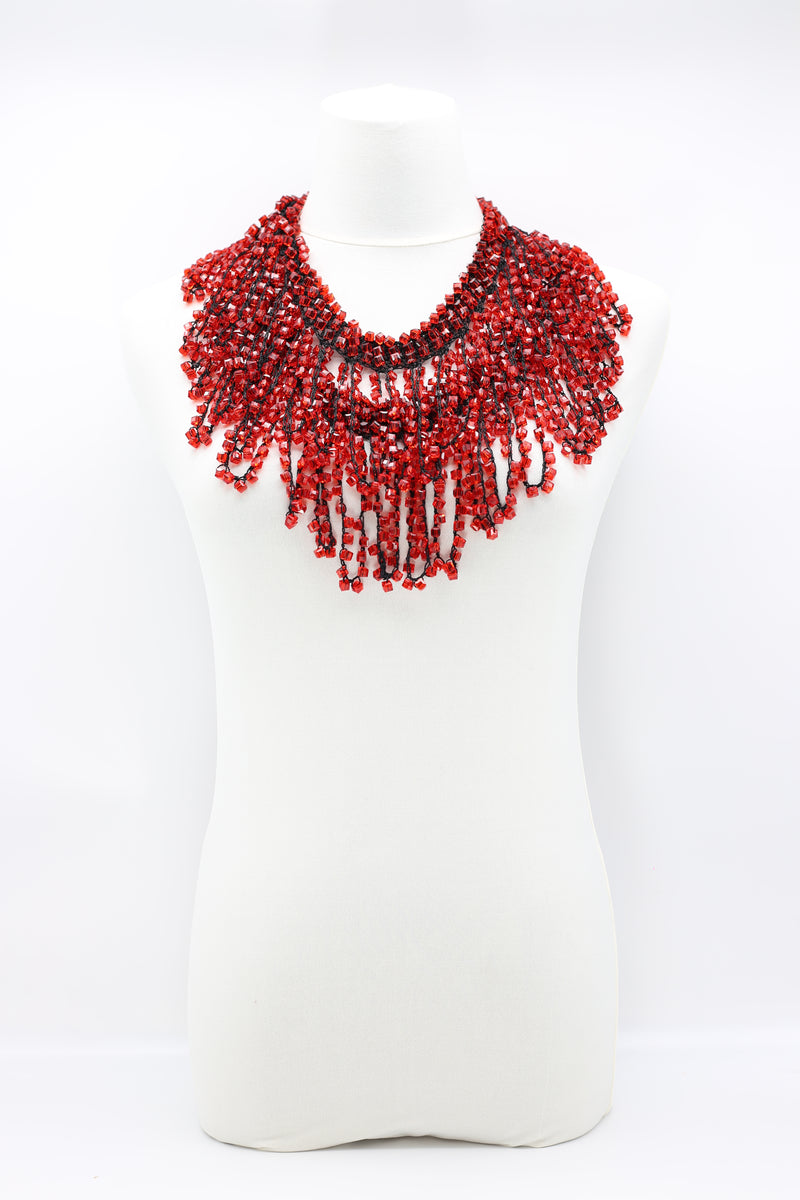 6 x 6 Crystal Fringe Necklace - Jianhui London