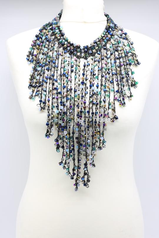 6 x 6 Crystal Fringe Necklaces - Long Tassle - Multi colour - Jianhui London