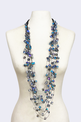 Crystal Cubes on Fishing Wire Necklaces - Medium - Jianhui London