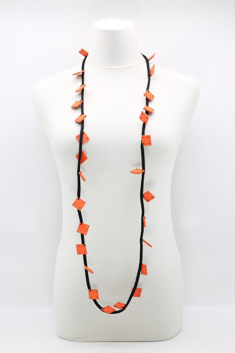 Wooden Squares on Cord Necklaces - Small - Jianhui London
