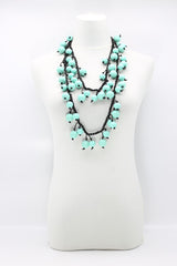 Berry Beads on Cotton Cord Necklace - Long - Jianhui London