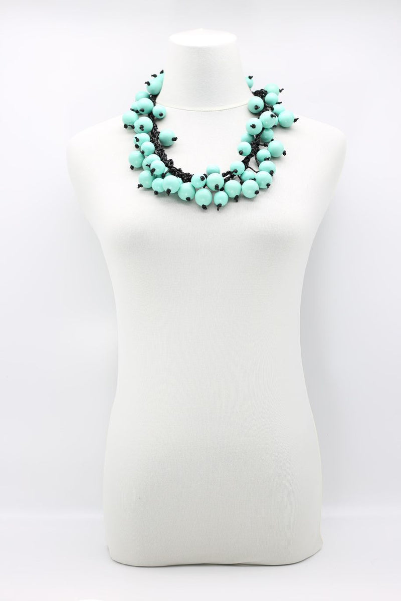 Berry Beads on Cotton Cord Necklace - Long - Jianhui London