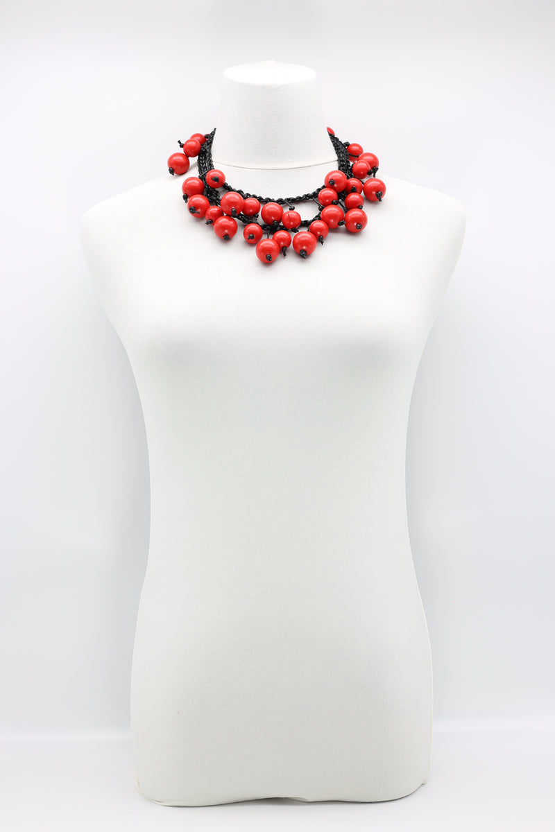 Woven Cord Round Beads Necklaces - Short - Jianhui London
