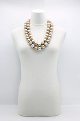 Round Beads Necklace - Silver/Gold - Jianhui London