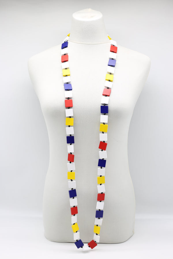 Mondrian Collection Square Mixed Colours Necklace - Jianhui London