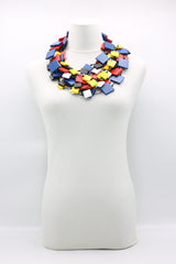 Mondrian Collection - 5 strands of 3x3 and 2x2 cm Square Necklaces - Jianhui London