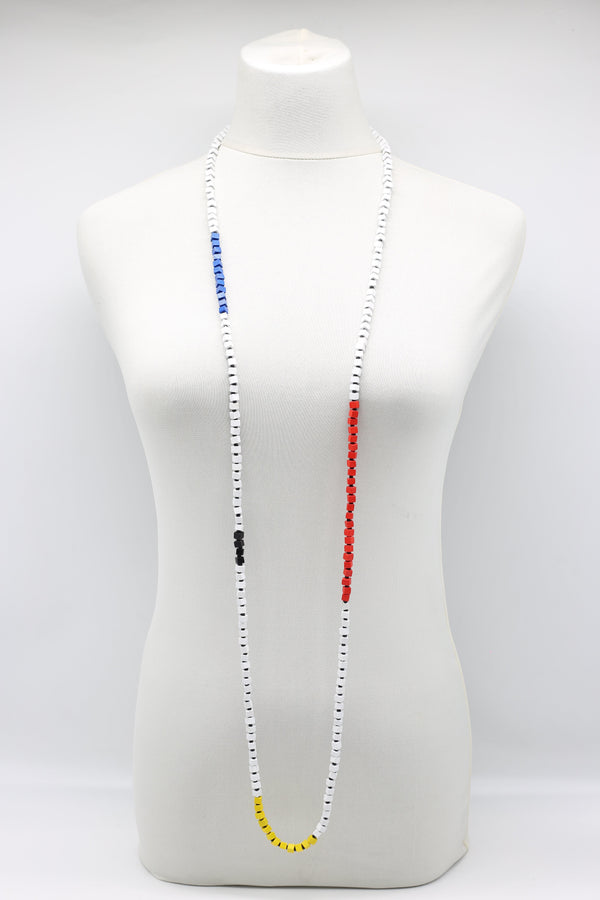 Mondrian Collection - 140cm long 5x5mm beads necklace - Jianhui London