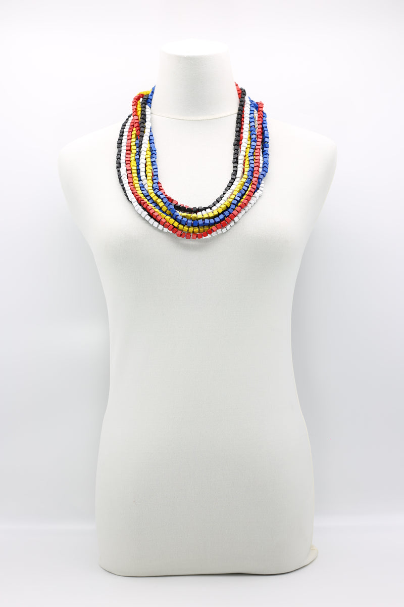 Mondrian Collection - 140 cm long 5-strand beads Necklace - Jianhui London