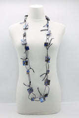 Wooden Squares on Leatherette Chain Necklaces - Hand gilded - Jianhui London