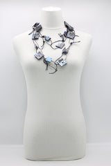 Wooden Squares on Leatherette Chain Necklaces - Hand gilded - Jianhui London