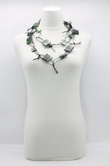 Wooden Squares on Leatherette Chain Necklaces - Hand gilded - Jianhui London
