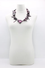 Wooden Squares on Leatherette Chain Necklaces - Hand gilded - Jianhui London