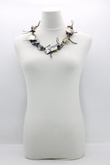 Wooden Squares on Leatherette Chain Necklaces - Hand gilded - Jianhui London