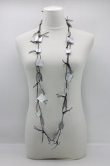 Wooden Squares on Leatherette Chain Necklaces - Hand gilded - Jianhui London