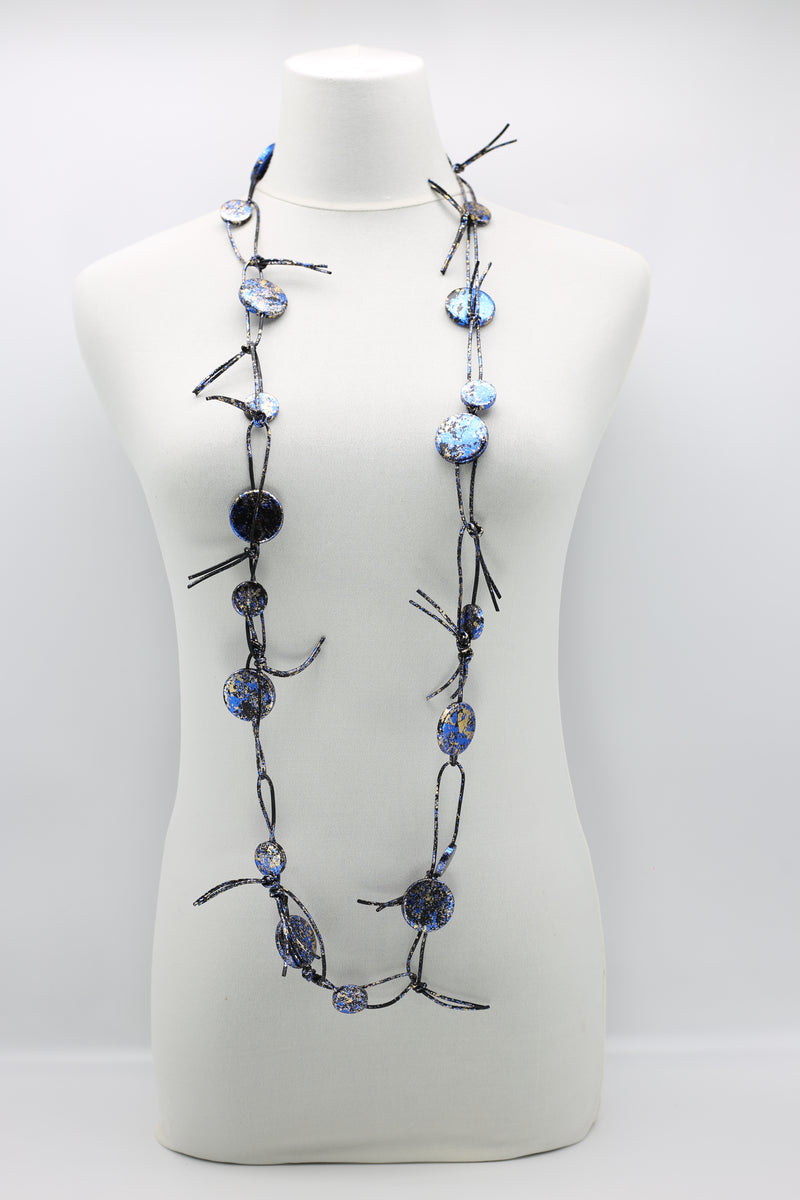 Coins on Leatherette Chain Necklace - Hand gilded - Jianhui London