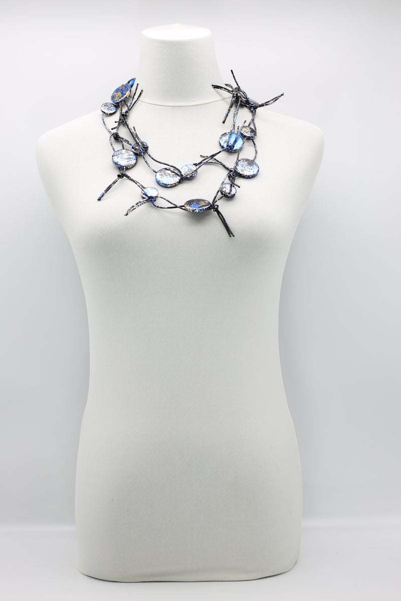 Coins on Leatherette Chain Necklace - Hand gilded - Jianhui London