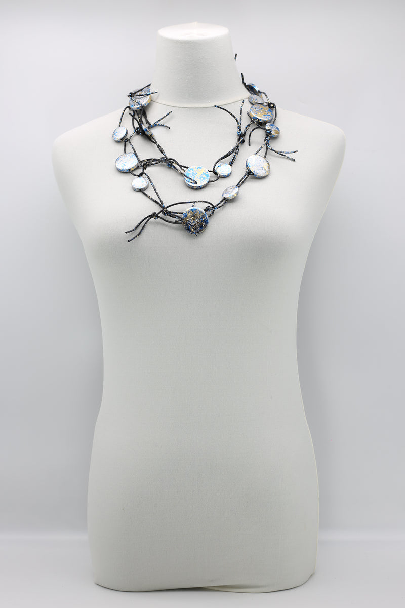 Coins on Leatherette Chain Necklaces - Hand gilded - Jianhui London