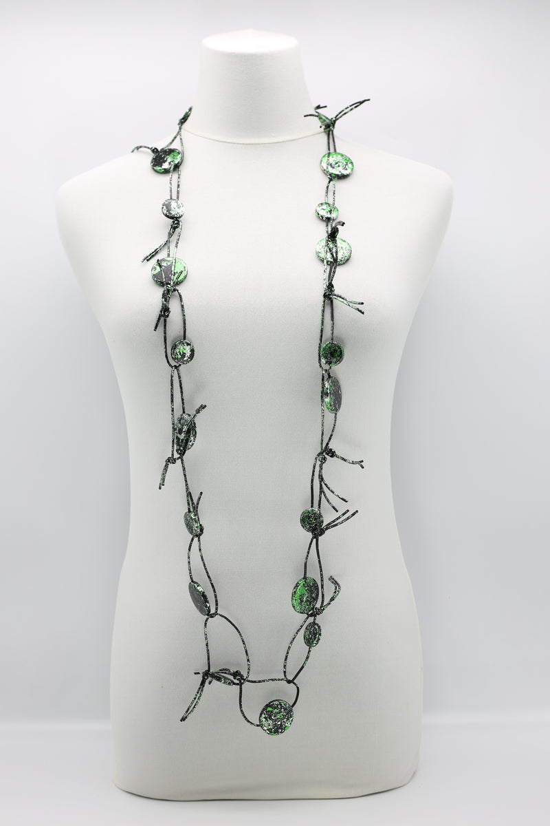Coins on Leatherette Chain Necklace - Hand gilded - Jianhui London