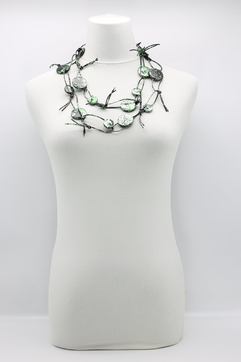 Coins on Leatherette Chain Necklace - Hand gilded - Jianhui London