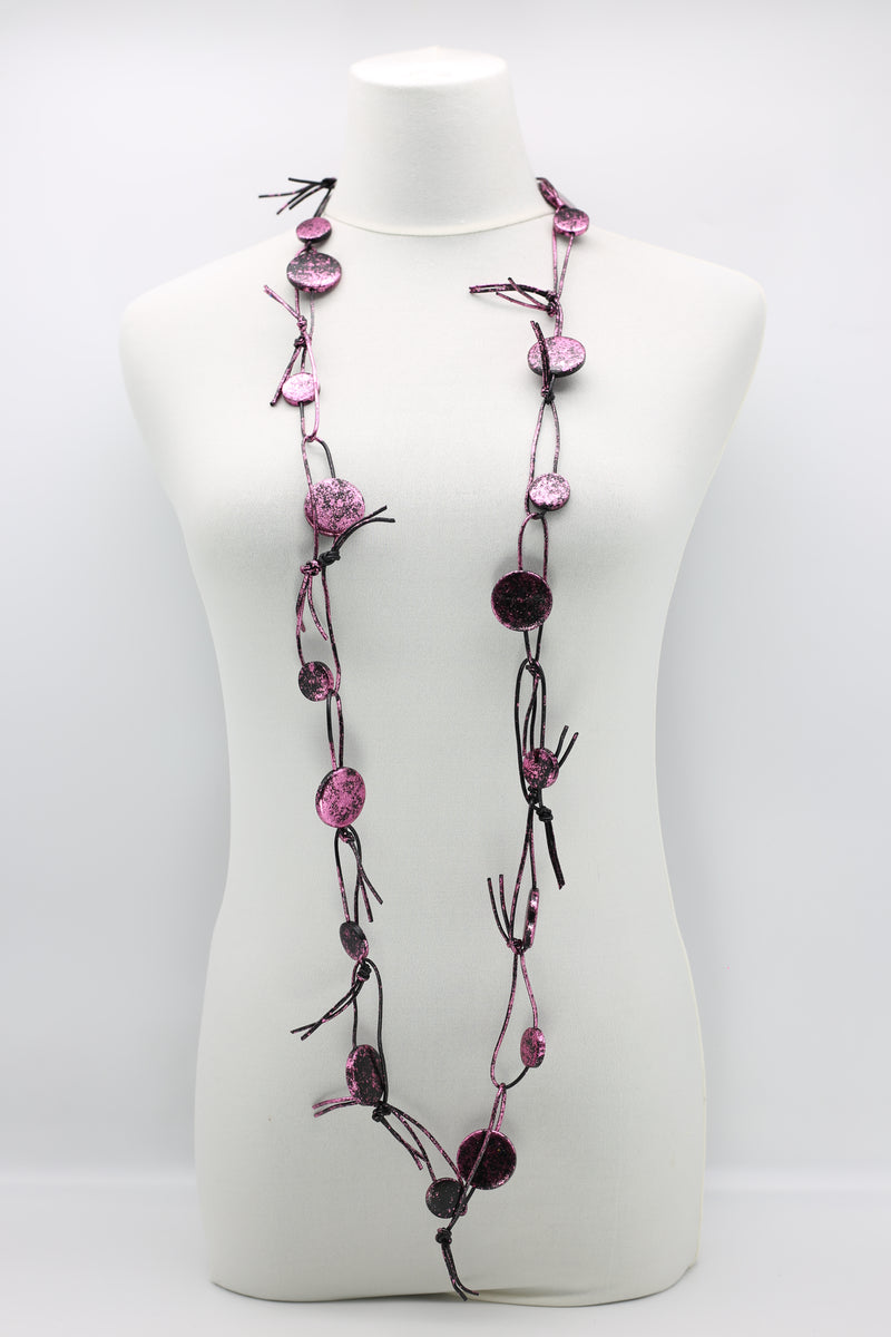 Coins on Leatherette Chain Necklaces - Hand gilded - Jianhui London